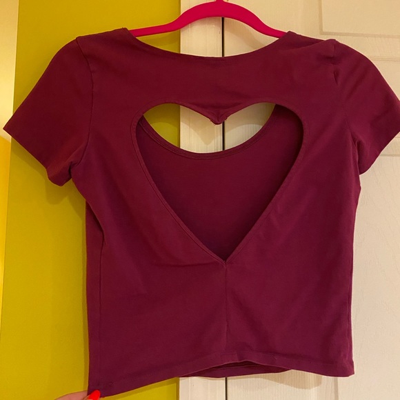 Pink Victoria Secret (Size S) crop top with heart cut out in the back - Picture 2 of 3